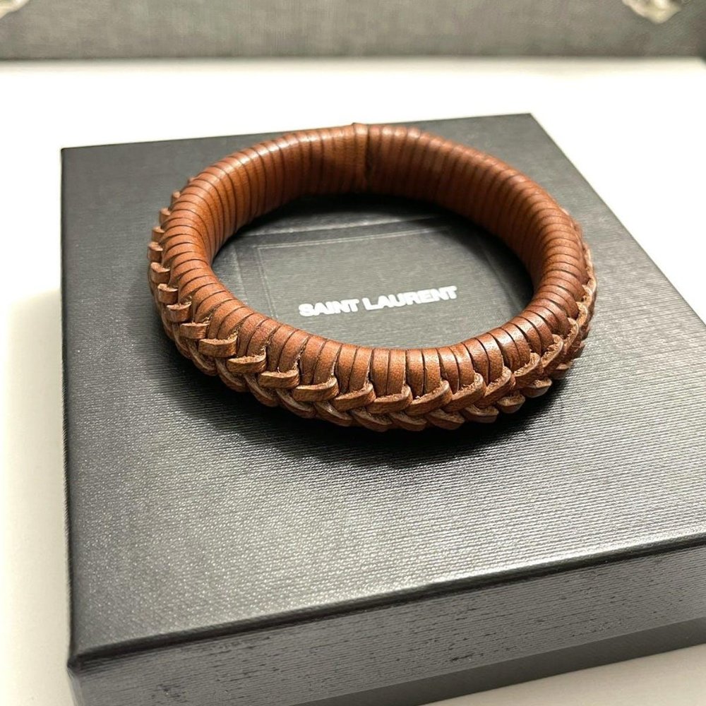 Saint Laurent Paris YSL Leather Bracelet